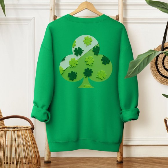 Irish Green Shamrock Sweatshirt for Saint Patrick Day Color Irish Green - Picture 5 of 8